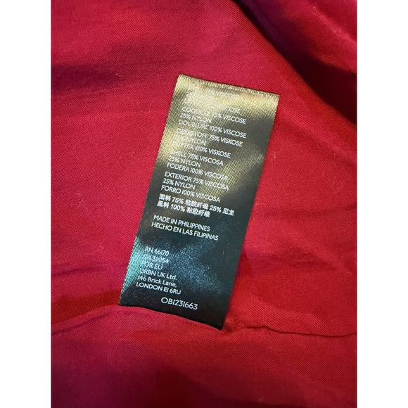 Anthropologie Montie Velvet Ruched Skirt in Red Wine Cranberry Size 8 - Picture 6 of 12